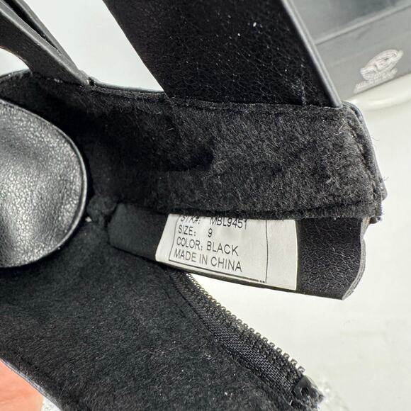 NWT Milwaukee MBL9451 Black Fashion Casual Stiletto Heeled Sandals w Ankle Strap - Picture 2 of 9